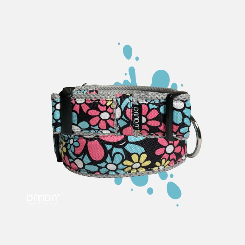 Flower Power Hundehalsband – handgemacht, bunt & robust | Dogs & Angels